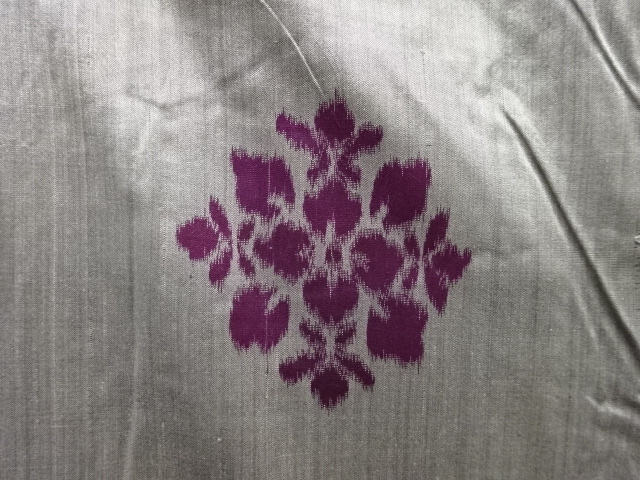 JAPANESE KIMONO / ANTIQUE MEISEN KIMONO / WOVEN FLOWER PATTERN